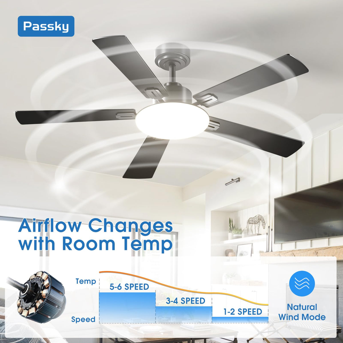 Passky 3CCT dimmable light showing adjustable warmth for any room.