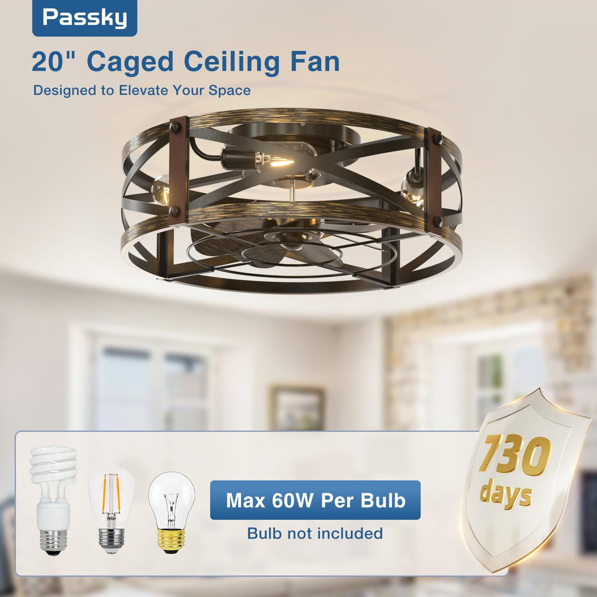 Passky kitchen and living room setup with efficient airflow.
