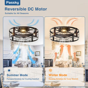 Passky low-profile ceiling fan suited for compact spaces.