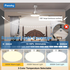 Passky memory function recalls last fan and light settings.