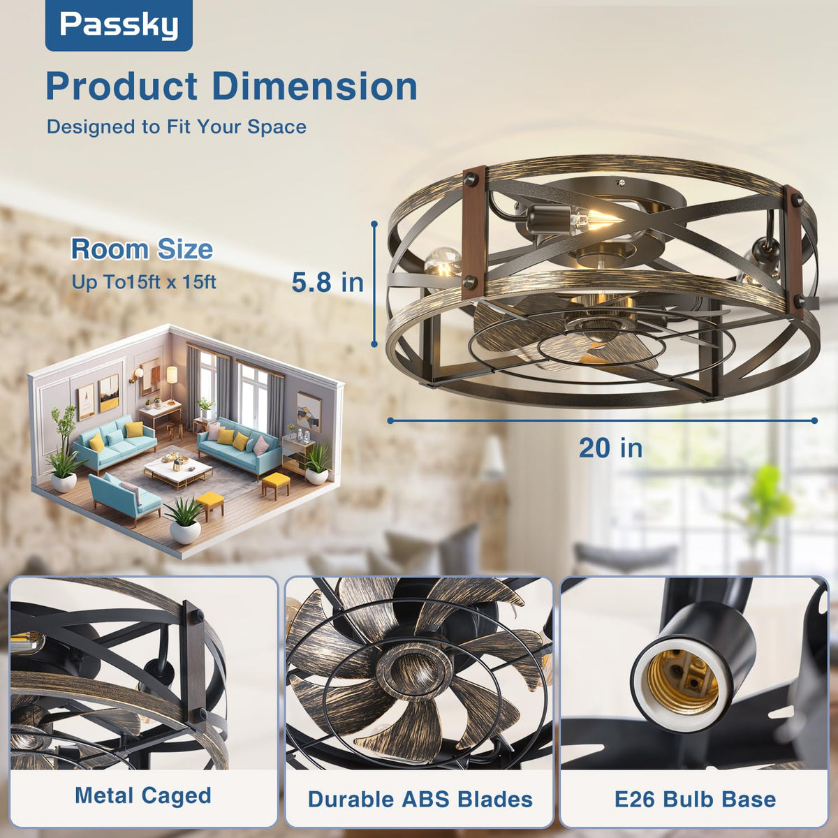 Passky quiet DC motor delivers powerful airflow with whisper-quiet operation.