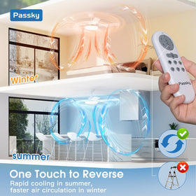Passky blades rotate quietly; ideal for bedrooms and living rooms.
