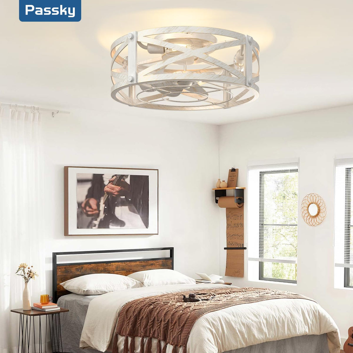 Passky fan with remote and 6 speeds offers versatile comfort.