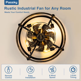 Passky remote-controlled fan with six speeds for precise comfort.