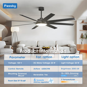 Passky reversible DC motor for versatile year‑round comfort