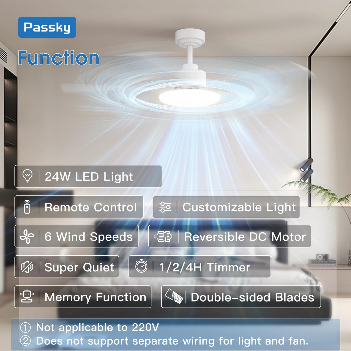 Passky remote control mounted on wall for quick adjustments.