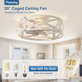 Passky white caged fandelier styling suits modern bedrooms and kitchens.