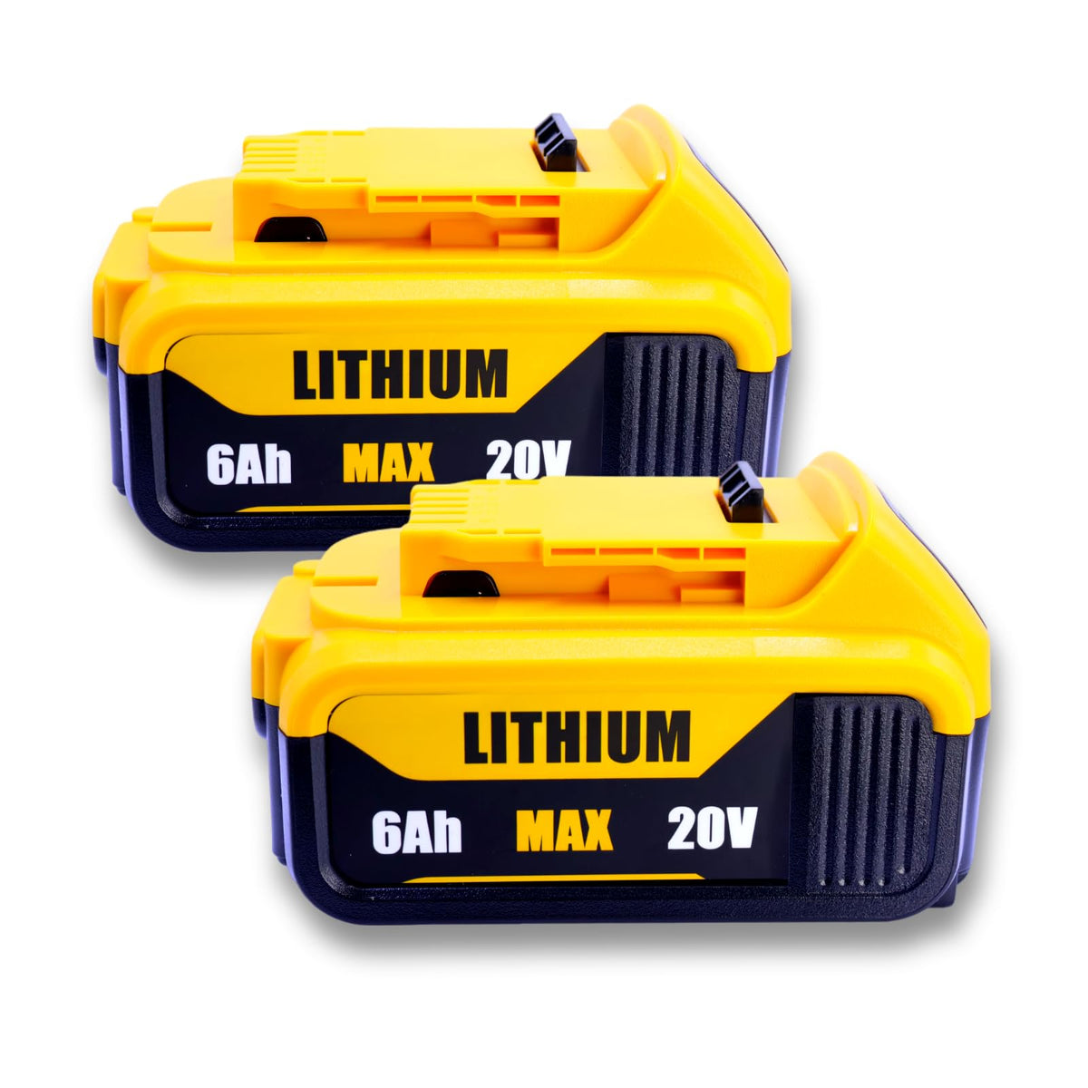 Passnag 2-pack 6000mAh battery for DeWalt 20V MAX powering drills with extended runtime