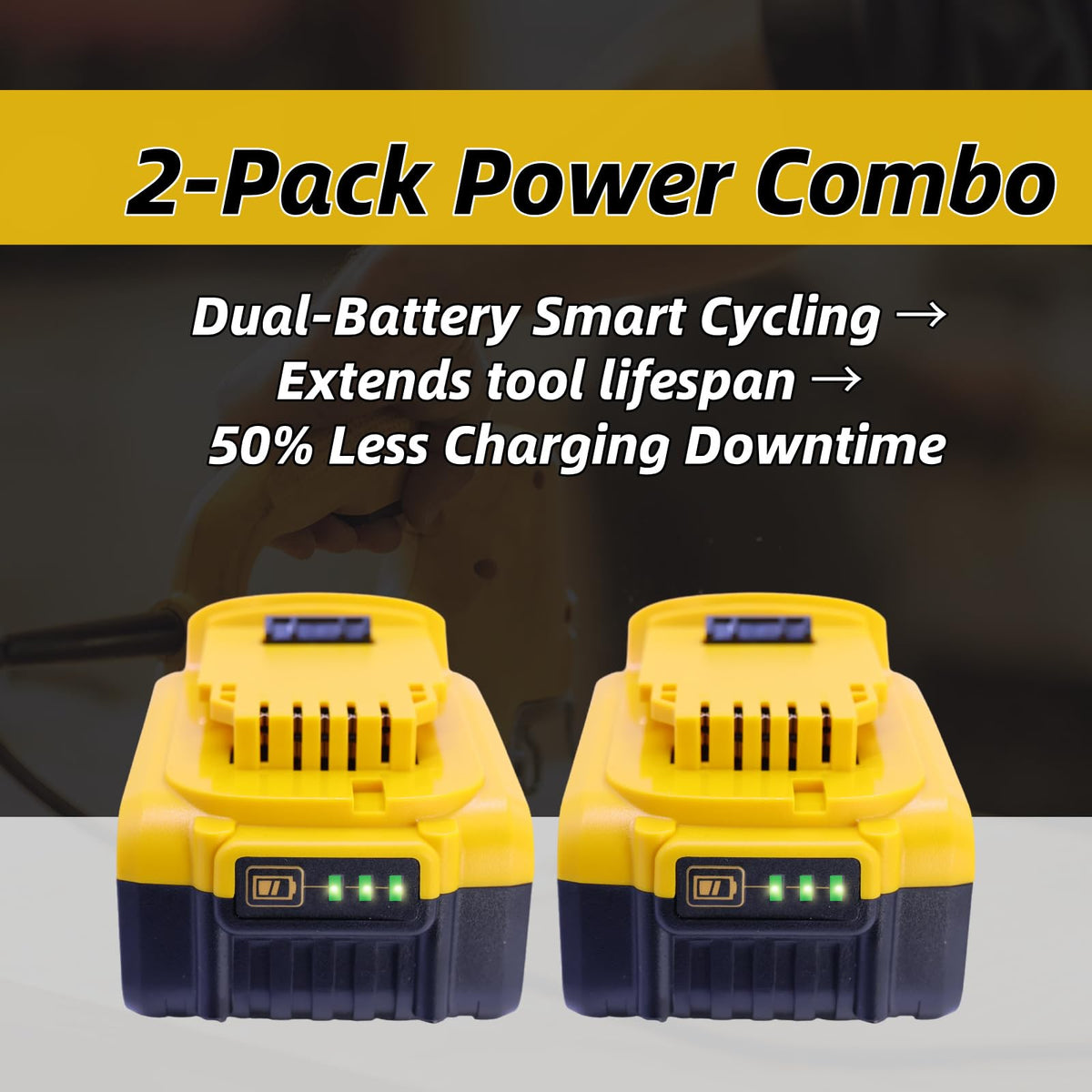 Passnag 2-pack power battery for DeWalt 20V MAX with extended run time