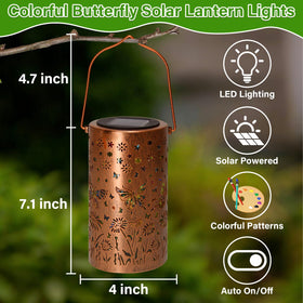 PASUTO backyard butterfly lantern provides durable weatherproof illumination