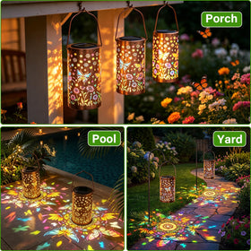 PASUTO butterfly solar lantern for garden path adds color and charm