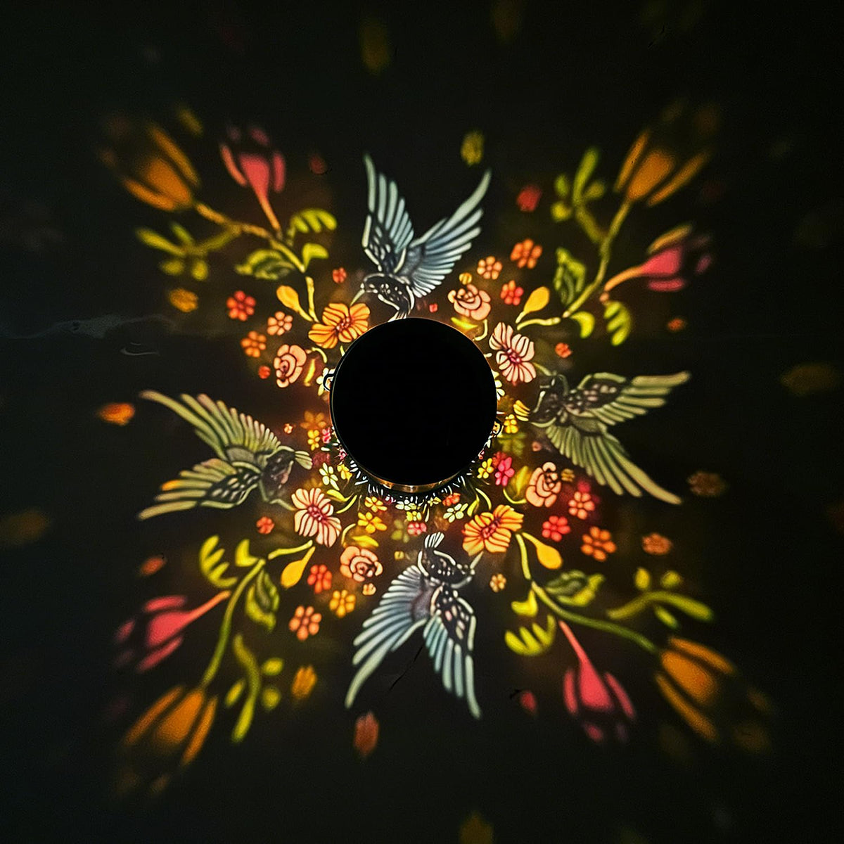 PASUTO hummingbird floral pattern table-hanging lantern adds cheerful mood to patios.