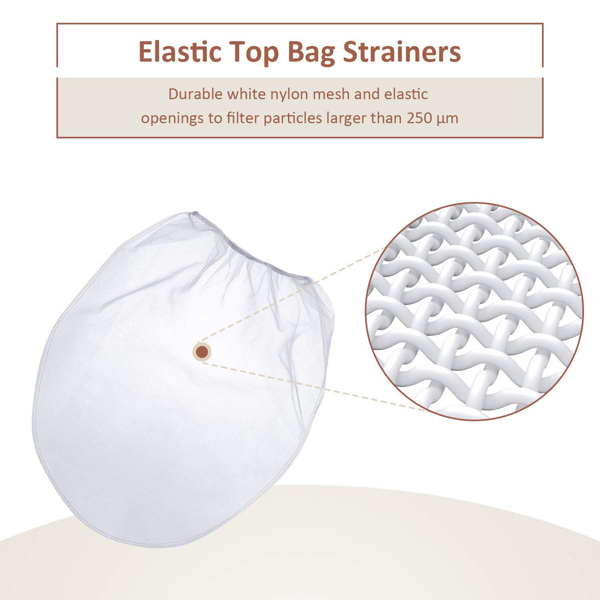 Patelai paint strainer with elastic edge provides firm bucket fit