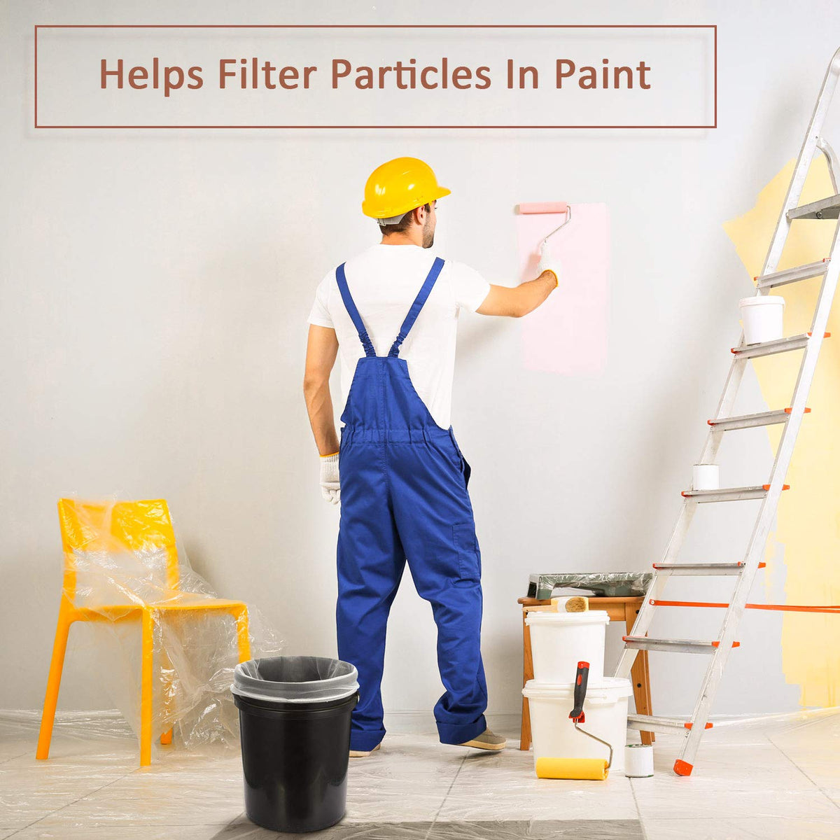 Patelai white nylon-mesh strainer ensures consistent filtration during painting