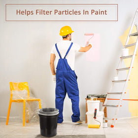 Patelai white nylon-mesh strainer ensures consistent filtration during painting