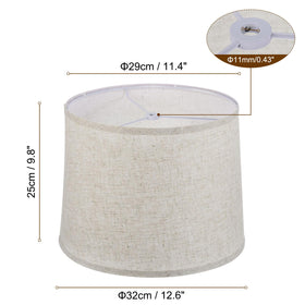 PATIKIL beige linen drum lamp shade bottom diameter in use on floor lamps, delivers soft glow