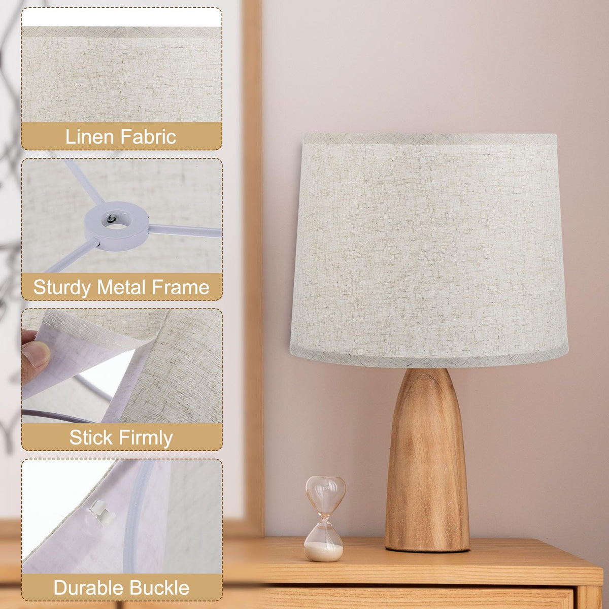 PATIKIL beige linen drum lamp shade height 9-8 inches distributes balanced light