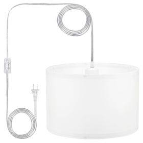 PATIKIL plug-in pendant light with long cord for customizable ceiling height in living rooms.