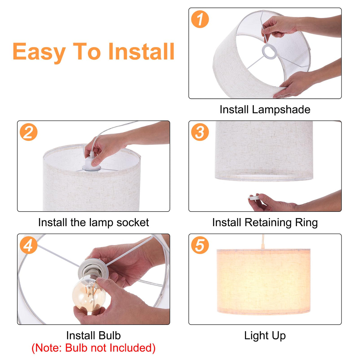 PATIKIL pendant light E26/E27 socket supports various bulbs for personalized ambiance.