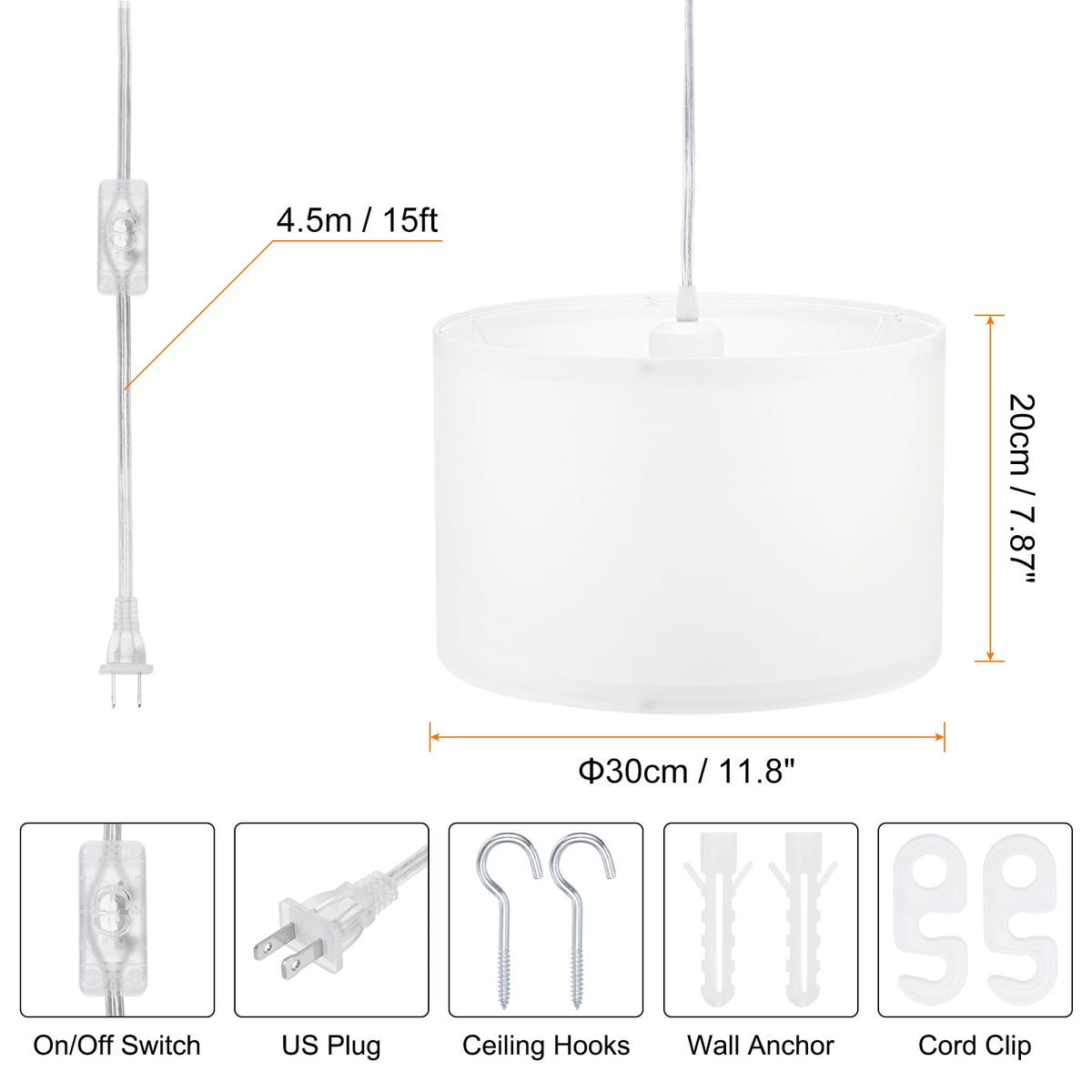 PATIKIL pendant light fabric shade highlights warm, cozy illumination for dining areas.
