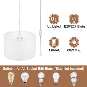 PATIKIL pendant light on-off switch offers easy control without hard wiring.
