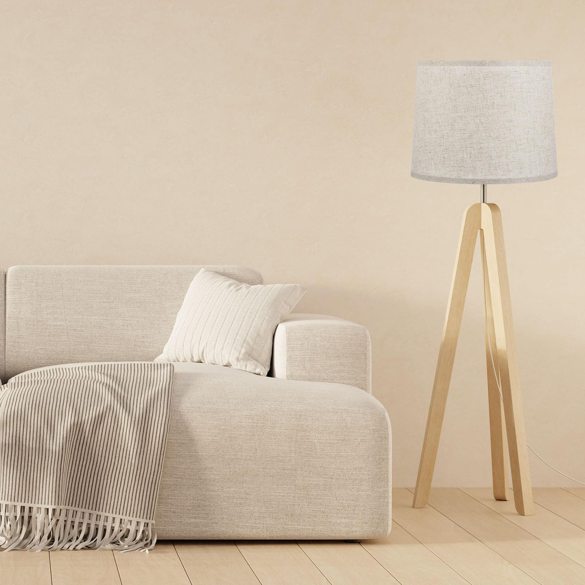 PATIKIL room ambience with beige shade providing soft, versatile glow