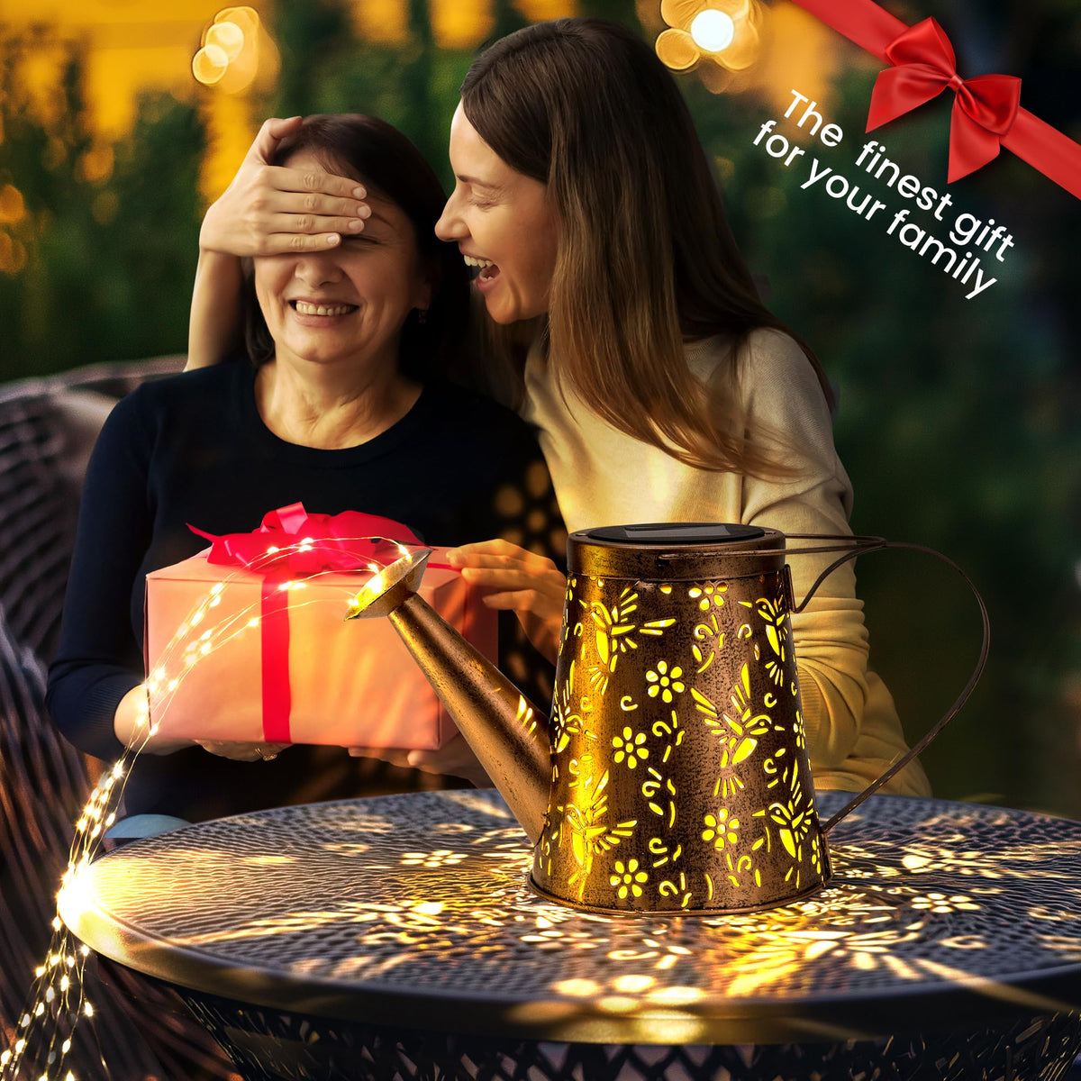 PATIOPIA hummingbird-cutout lantern adds magical night lighting for patios and flower beds