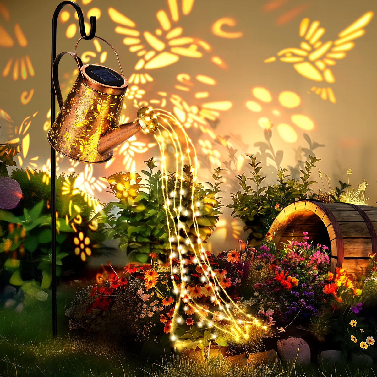 PATIOPIA watering-can solar light brightens garden paths with whimsical, energy-saving illumination
