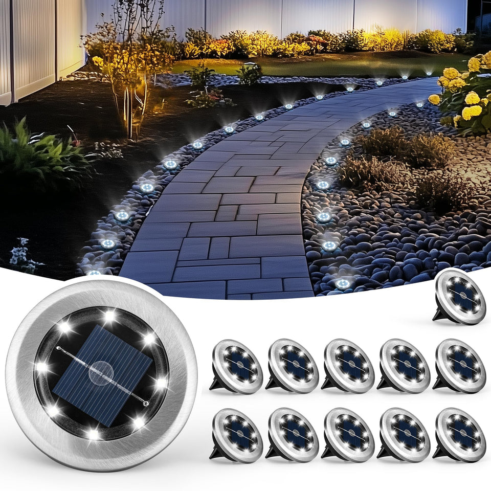 PATIOWIN mini solar light front view with inviting pathway illumination for safe nights.