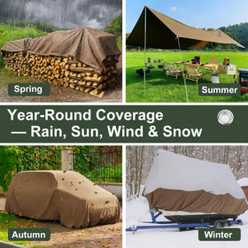 Patiobay multipurpose outdoor tarp ideal for camping, canopy, and shelter.
