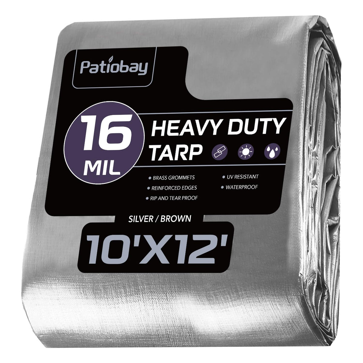 Patiobay Tarp 10x12ft heavy-duty for reliable outdoor protection.