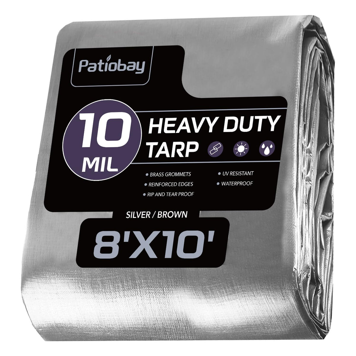 Patiobay Tarp 8x10 heavy-duty cover protecting outdoor gear and furniture