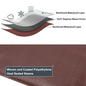 Patiobay tarp offers UV and waterproof protection for outdoor gear.