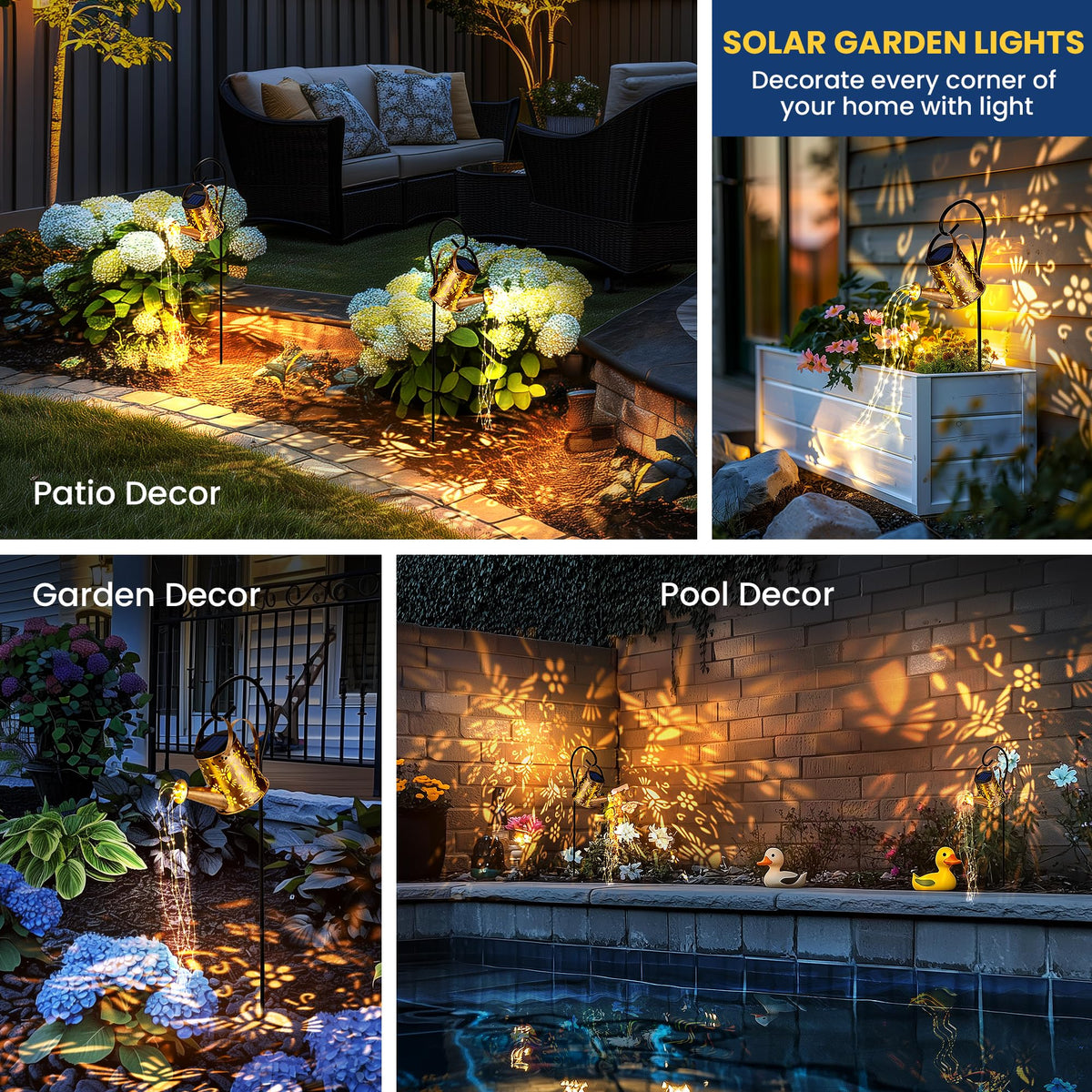 PATIOPIA garden light creates flowing water patterns for romantic outdoor evenings