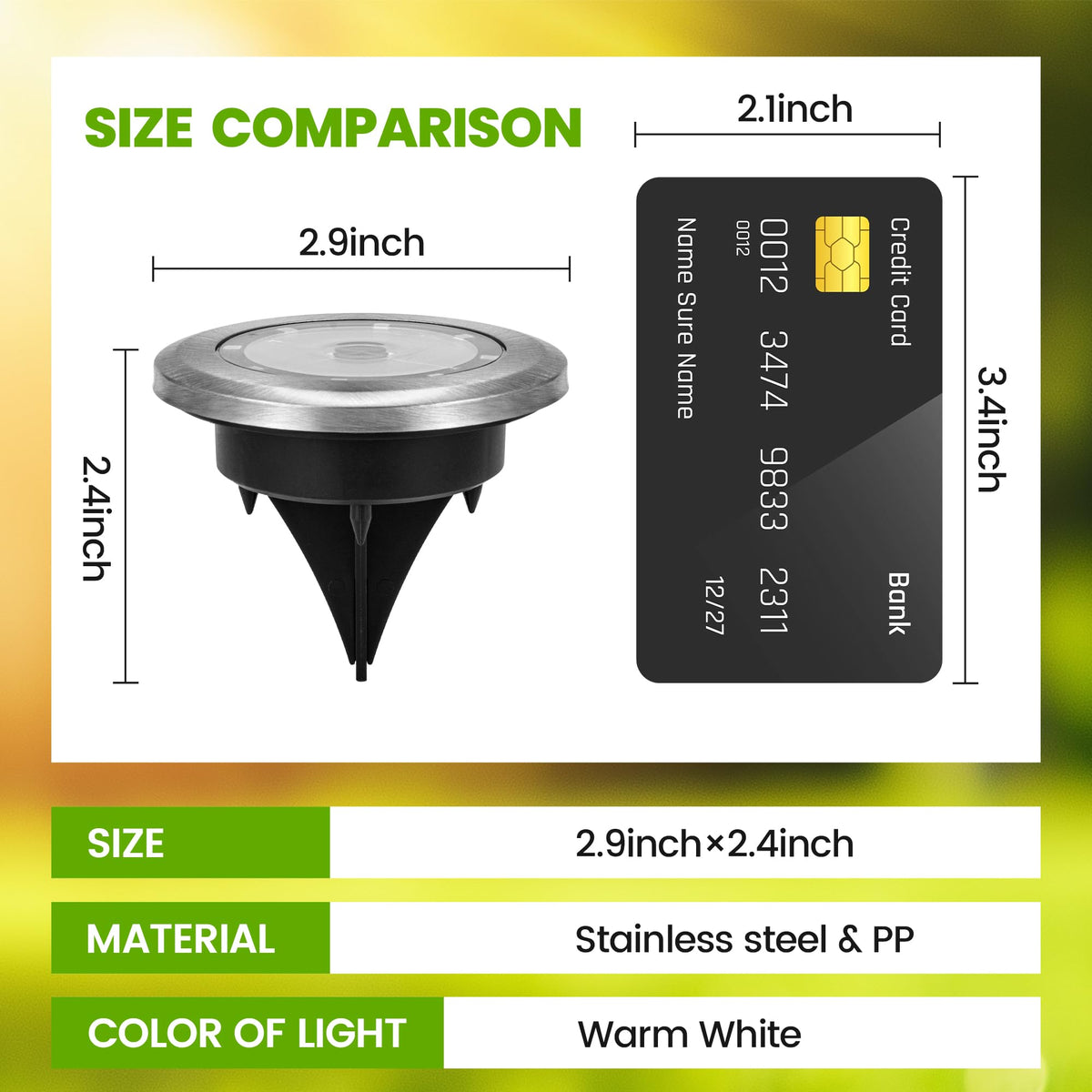 PATIOWIN easy-install flush-mount light prevents mower interference and trips.