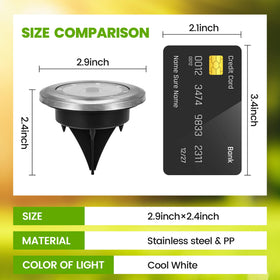 PATIOWIN mini solar ground lights guiding a driveway at night