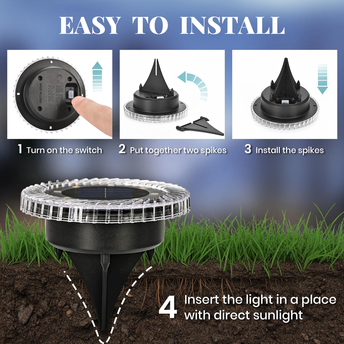 PATIOWIN night safety along walkways with subtle glow.