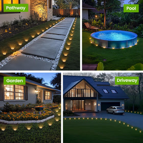 PATIOWIN auto on/off solar light for hands-free garden path illumination.