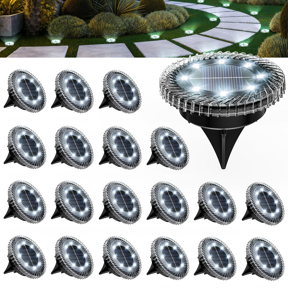 PATIOWIN small solar ground light delivers 360-degree brightness for safe pathways.