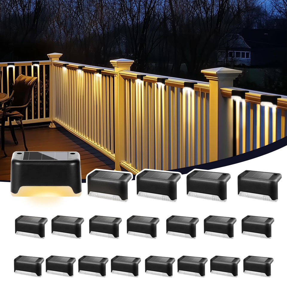 PATIOWIN solar deck light on stairs offers safer nighttime navigation.