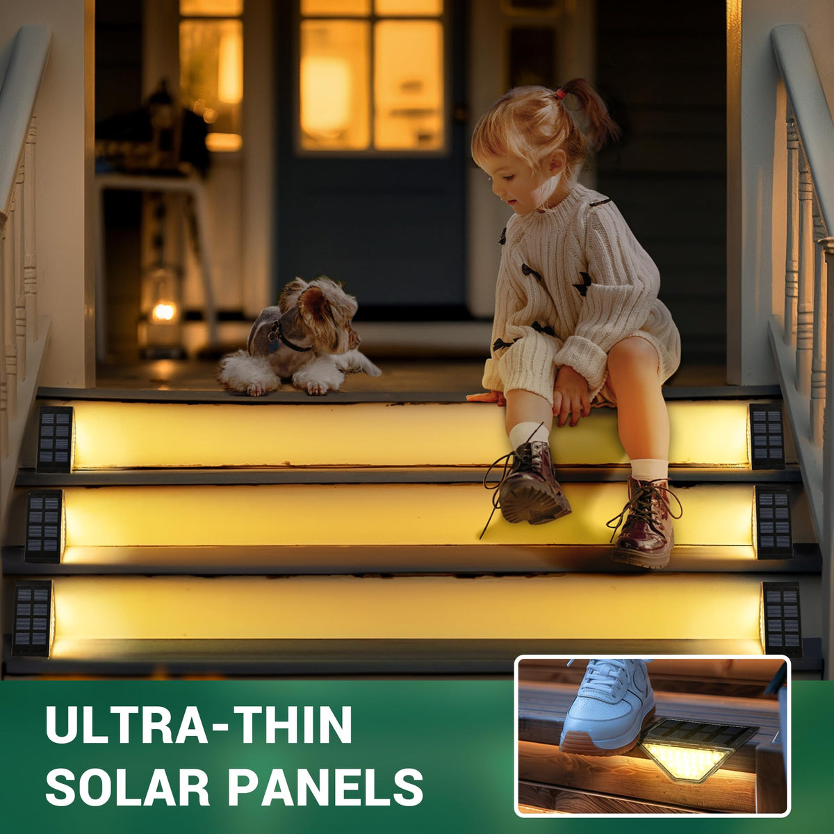 PATIOWIN outdoor step lights brighten garden borders and patios for ambience.