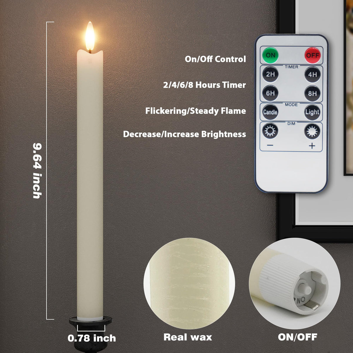Patiphan ivory flickering candles ideal for weddings and cozy decor