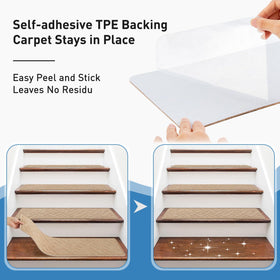PATTENGO stair treads reduce stair noise for a quieter ascent and descent.