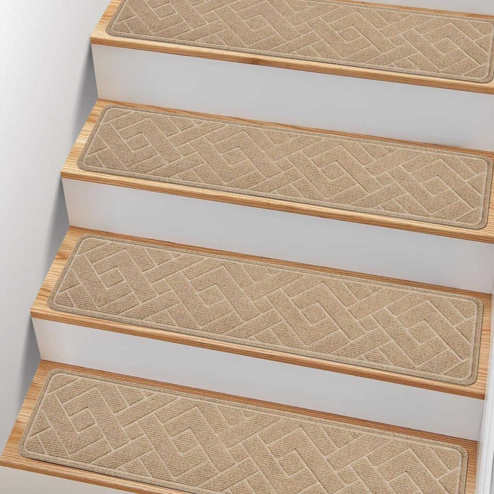 PATTENGO non-slip stair treads on wooden steps provide safer footing.