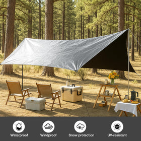 Pattiumo tarp in outdoor use for shelter and equipment cover