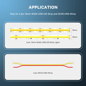 PAUTIX 22AWG extension cable with three conductors for stable LED links.