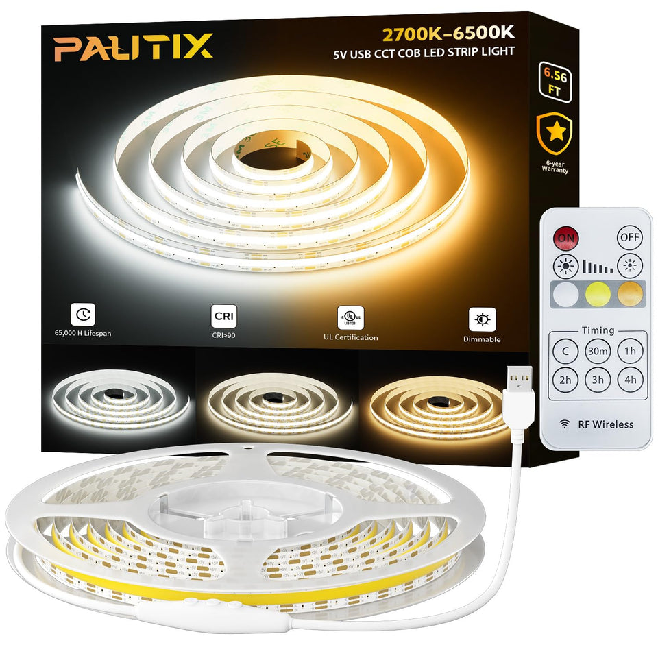 PAUTIX TV backlight with 6.56ft COB strip for immersive viewing.