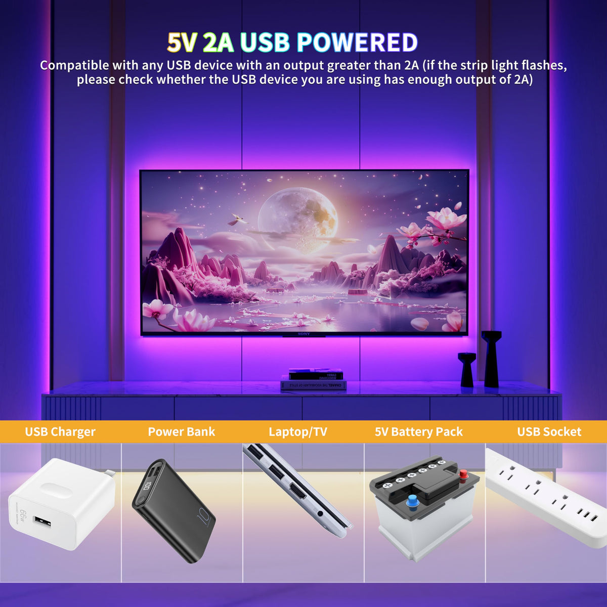 PAUTIX bedroom ambient RGB strip creates cozy mood lighting