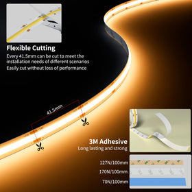 PAUTIX COB LED strip 180-degree beam for wider coverage