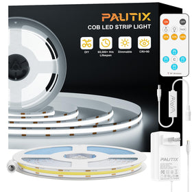 PAUTIX COB LED strip delivers 6000K daylight brightness for kitchen and studio tasks.